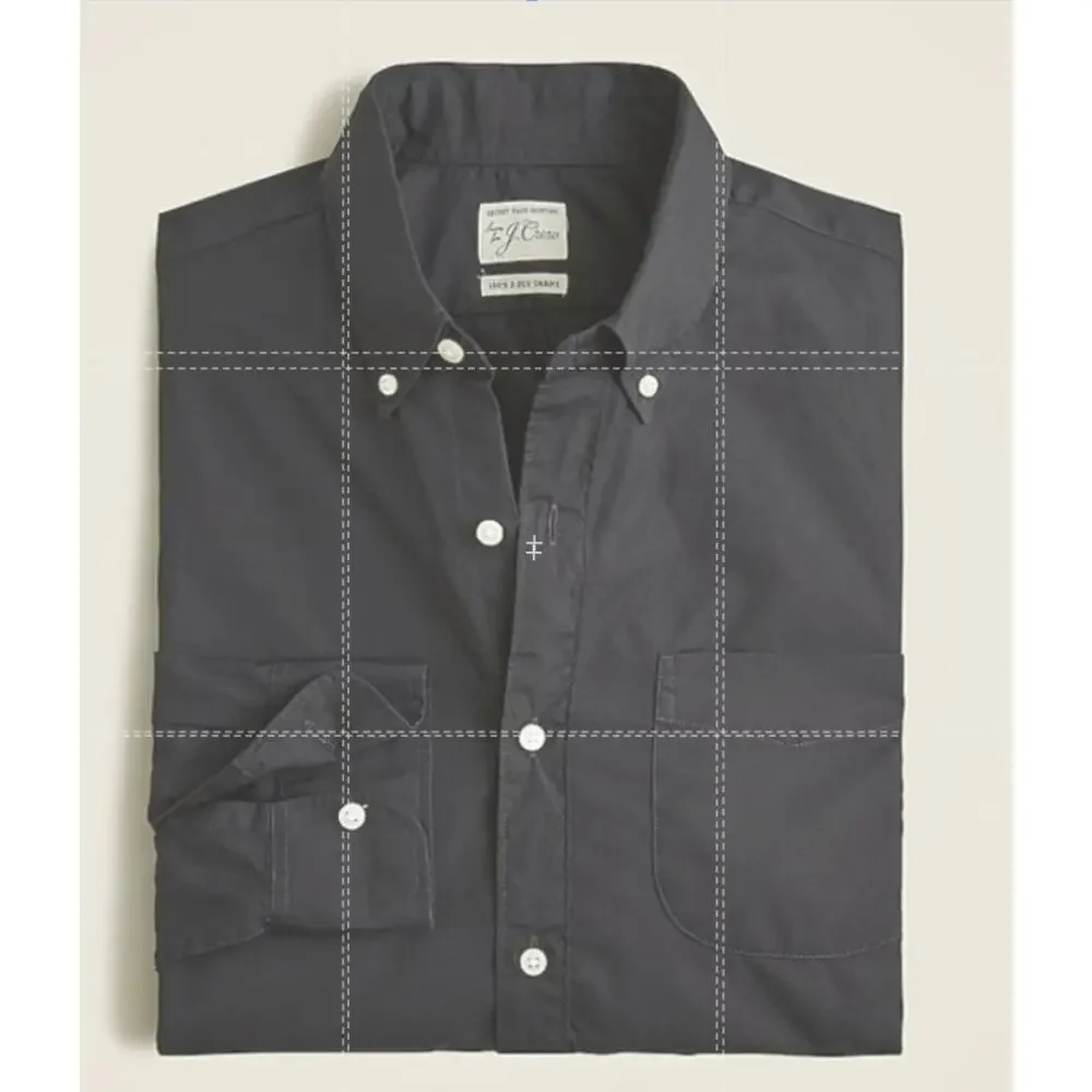 J.Crew Classic Secret Wash Cotton Poplin Shirt Mens L Black Button Down BW439 LS